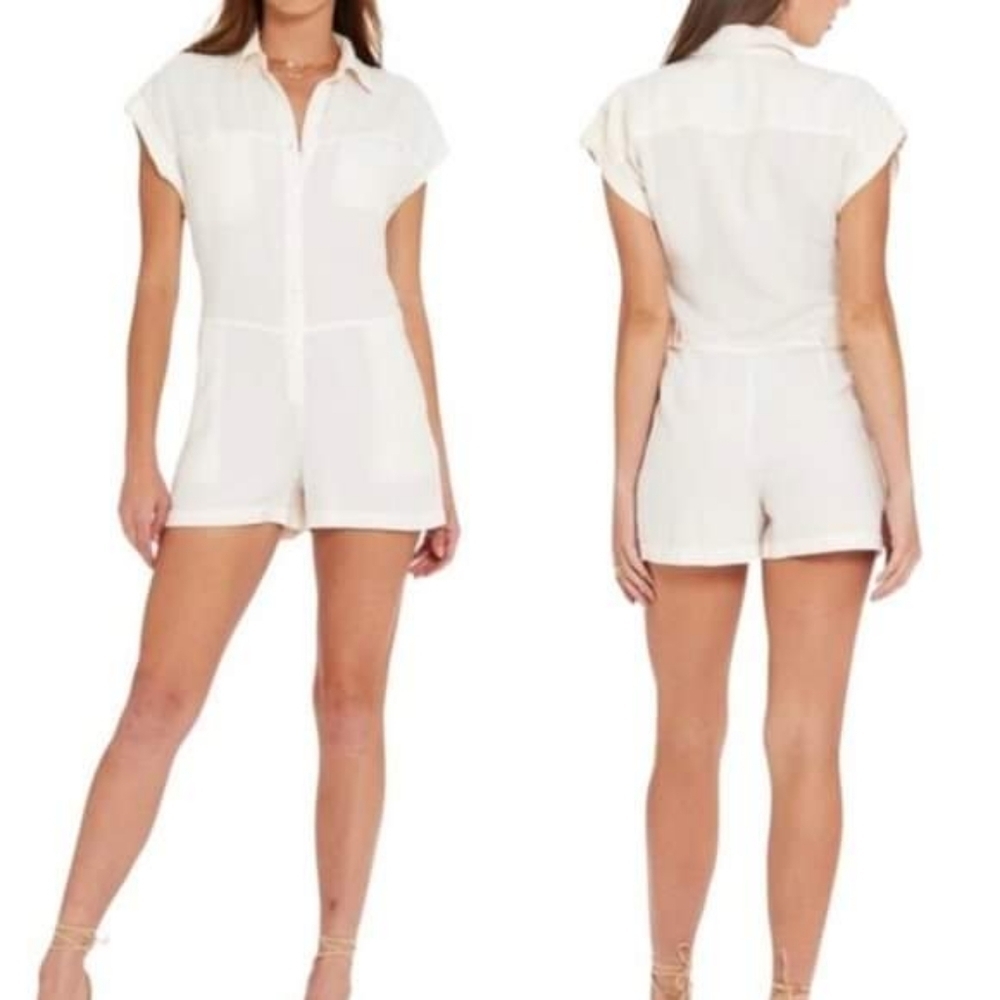 Young Fabulous and Broke‎ Reed Romper in  Ivory Solid Wash Size Med NWOT